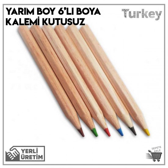 6 lı Yarım Boy Naturel Gövde Köşeli, Kutusuz